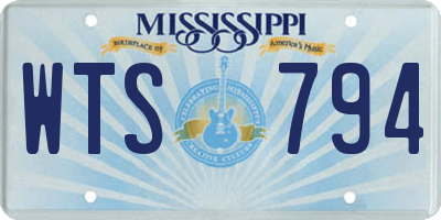 MS license plate WTS794