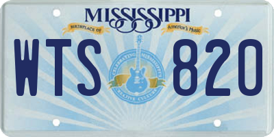 MS license plate WTS820
