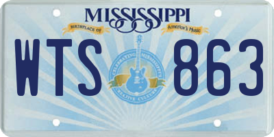 MS license plate WTS863
