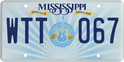 MS license plate WTT067