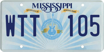 MS license plate WTT105