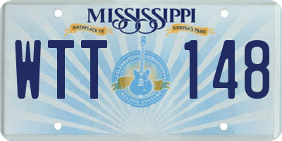 MS license plate WTT148