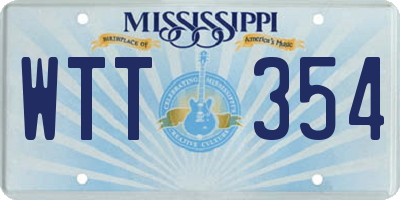 MS license plate WTT354