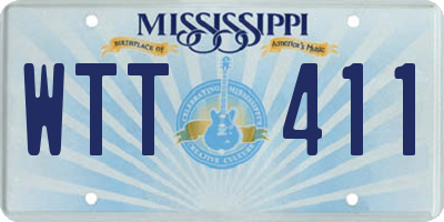 MS license plate WTT411