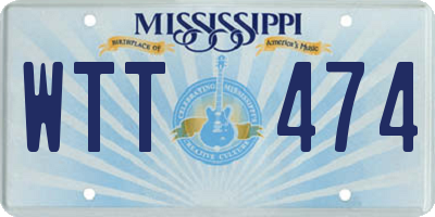 MS license plate WTT474