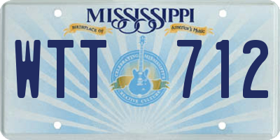 MS license plate WTT712