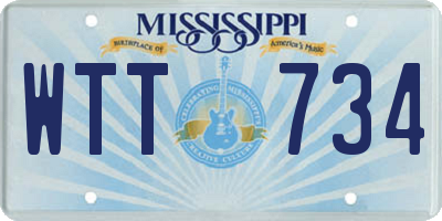 MS license plate WTT734