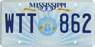 MS license plate WTT862