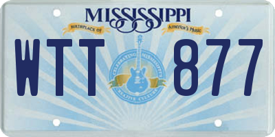 MS license plate WTT877