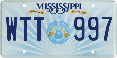 MS license plate WTT997