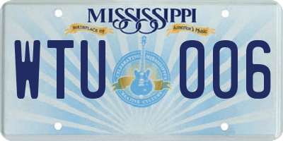 MS license plate WTU006