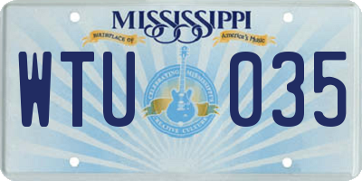 MS license plate WTU035