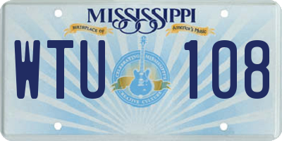 MS license plate WTU108