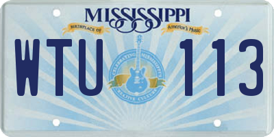 MS license plate WTU113