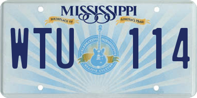 MS license plate WTU114