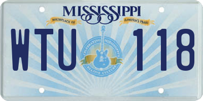 MS license plate WTU118