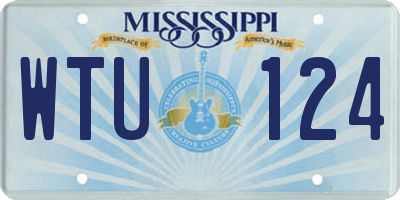 MS license plate WTU124