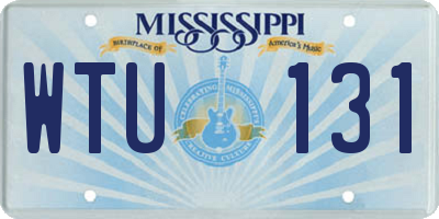 MS license plate WTU131