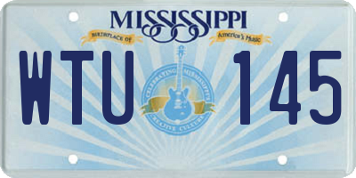 MS license plate WTU145