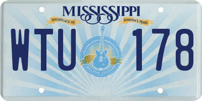 MS license plate WTU178