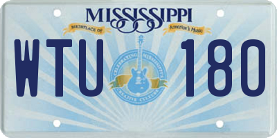 MS license plate WTU180