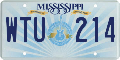 MS license plate WTU214