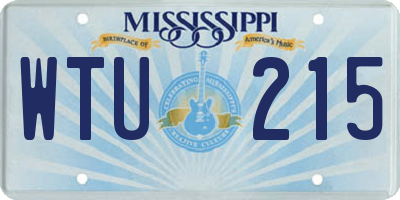 MS license plate WTU215