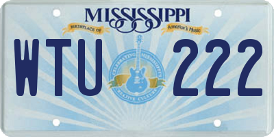MS license plate WTU222