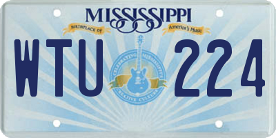MS license plate WTU224