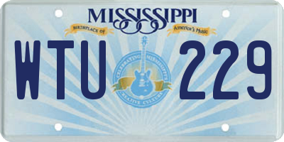 MS license plate WTU229