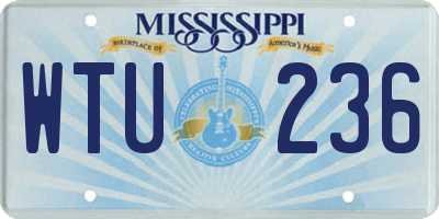 MS license plate WTU236