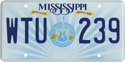 MS license plate WTU239
