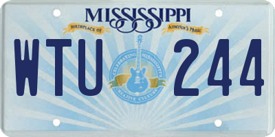MS license plate WTU244