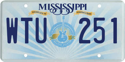 MS license plate WTU251