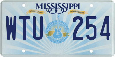 MS license plate WTU254