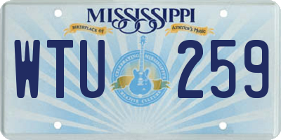 MS license plate WTU259