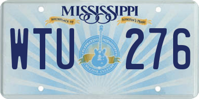 MS license plate WTU276