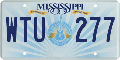 MS license plate WTU277
