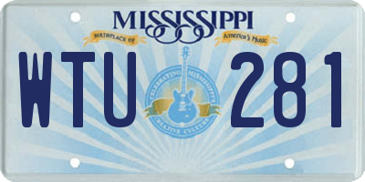 MS license plate WTU281