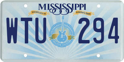 MS license plate WTU294