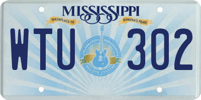 MS license plate WTU302