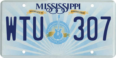 MS license plate WTU307