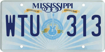 MS license plate WTU313