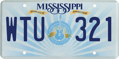 MS license plate WTU321