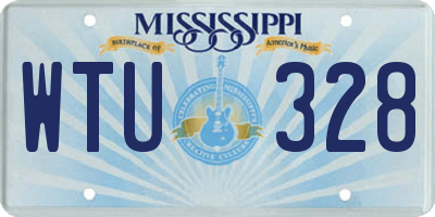 MS license plate WTU328