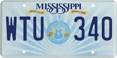 MS license plate WTU340