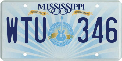 MS license plate WTU346