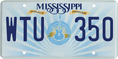 MS license plate WTU350