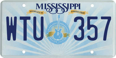 MS license plate WTU357