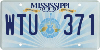 MS license plate WTU371
